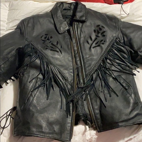 Leather biker jacket - Picture 1 of 4